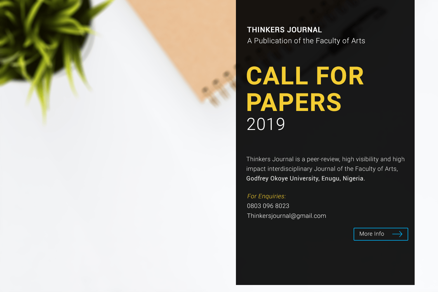 THINKERS JOURNAL – CALL FOR PAPERS