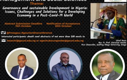 Virtual International Conference – Theme: Governance and sustainable Development in Nigeria: Issues, Challenges and Solutions for a Developing Economy in a Post-Covid19 World