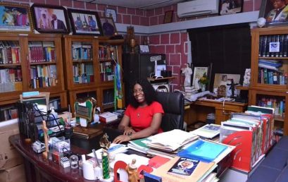 Meet Godfrey Okoye University Enugu Vice Chancellor for One Day, Miss Kaitlin Gee Akwada, a 400 level student of English and Literary Studies, Faculty of Arts.