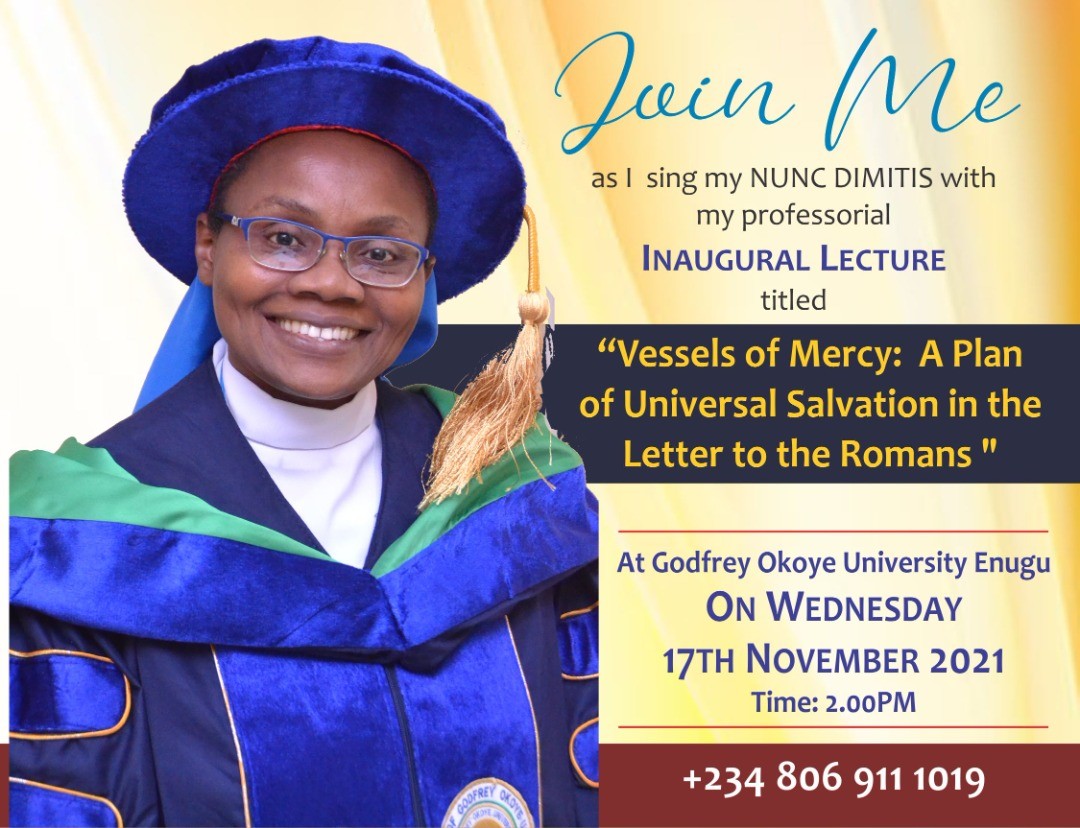 Meet our Inaugural Lecturer for the 8th and 9th Convocation of Godfrey Okoye University 2