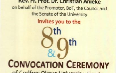 INVITATION TO THE GOUNI 8TH AND 9TH CONVOCATION CEREMONY
