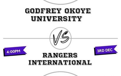 Godfrey Okoye University Enugu presents the first ever friendly football match withRangers International FC Enugu.