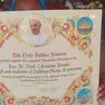POPE FRANCIS CONFERRED APOSTOLIC BLESSINGS ON GO-UNIVERSITY,ENUGU