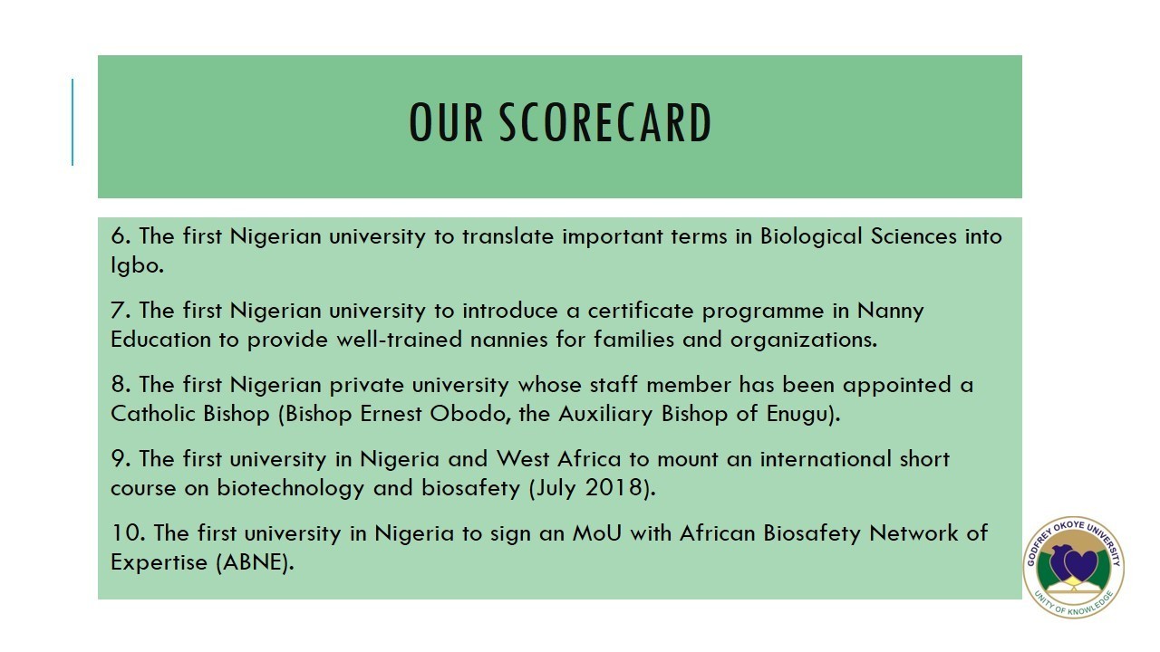 2022/2023 admissions - Why choose Godfrey Okoye University, Enugu?  42