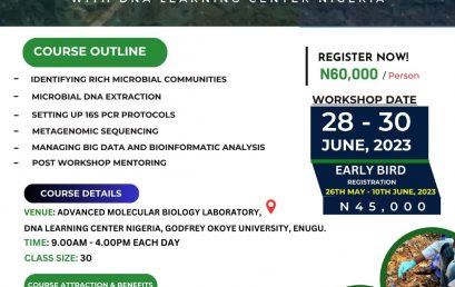 Learn Metagenomics and Metabarcoding with DNA Learning Center Nigeria