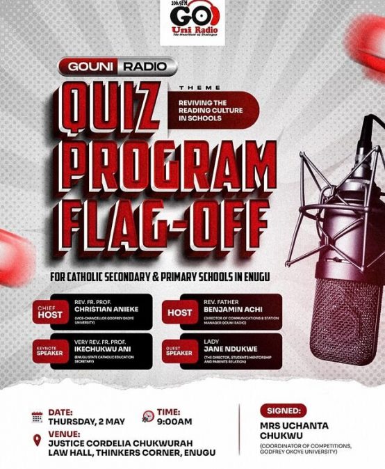 GO Uni Radio 106.9fm Enugu flags off Quiz Program for Catholic Schools in Enugu