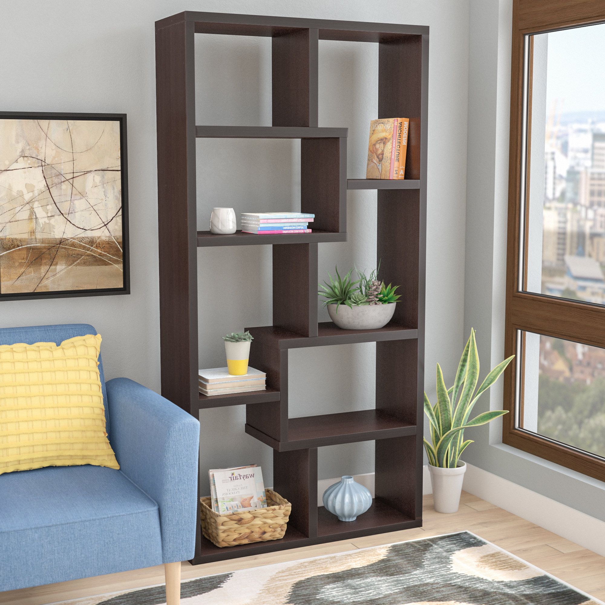 Featured Photo of Ansley Geometric Bookcases