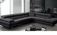 Tenny Dark Grey 2 Piece Left Facing Chaise Sectionals with 2 Headrest