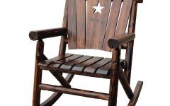 Char Log Patio Rocking Chairs with Star