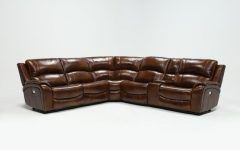 Travis Cognac Leather 6 Piece Power Reclining Sectionals with Power Headrest & Usb