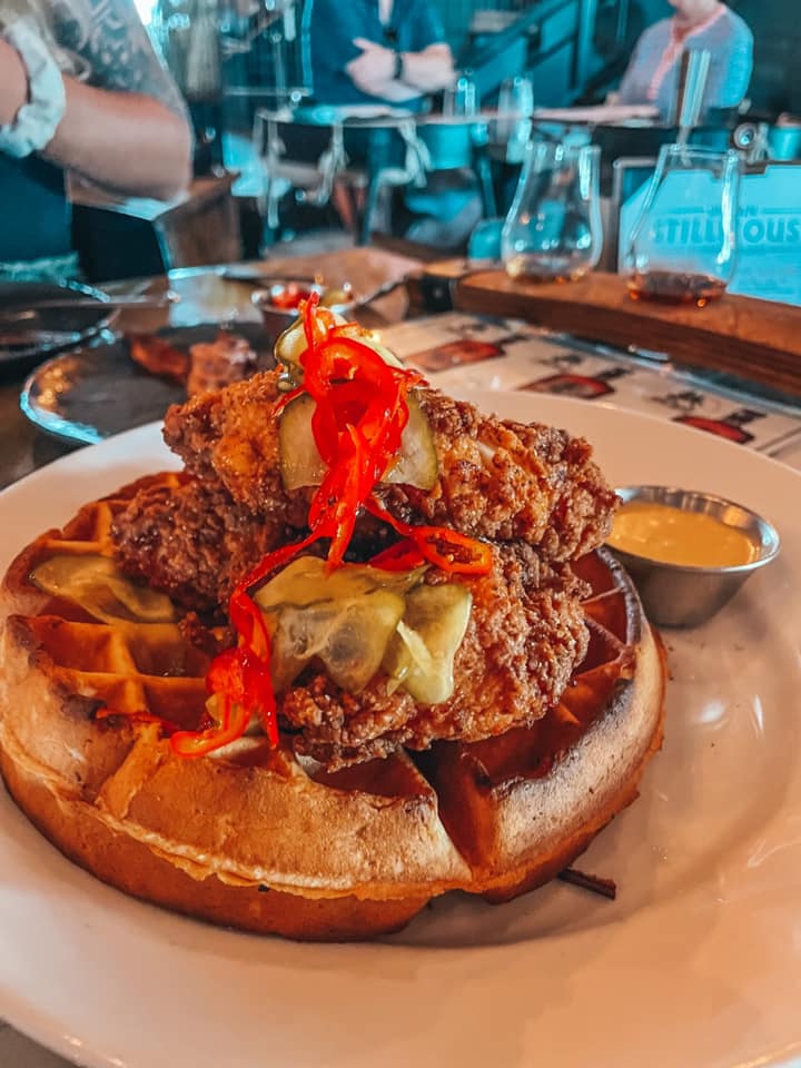 Fried chicken and waffles from The Urban Stillhouse
