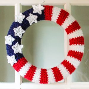 American Flag Wreath-crochet patterns for 4th July