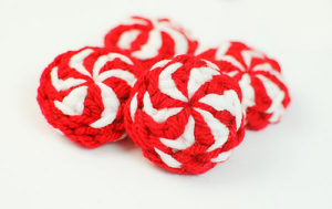 Crochet Peppermint Christmas Ornaments