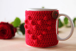 Free Easy Crochet Patterns for Valentine's Day Mug Cozy