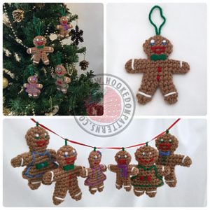 Free Crochet Patterns for Gingerbread Man Christmas Banner