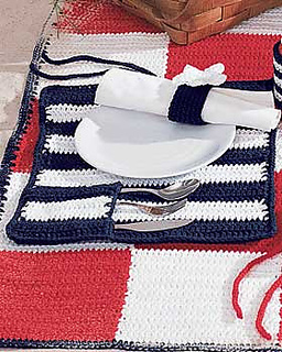 Free Crochet Patterns for Patriotic Placemat: 4th July Special
