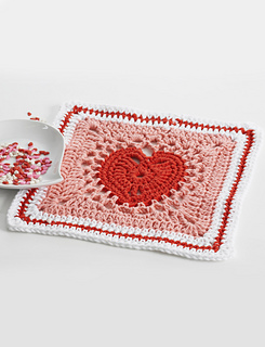 Free Crochet Patterns for Heart Dishcloths for Valentine's Day