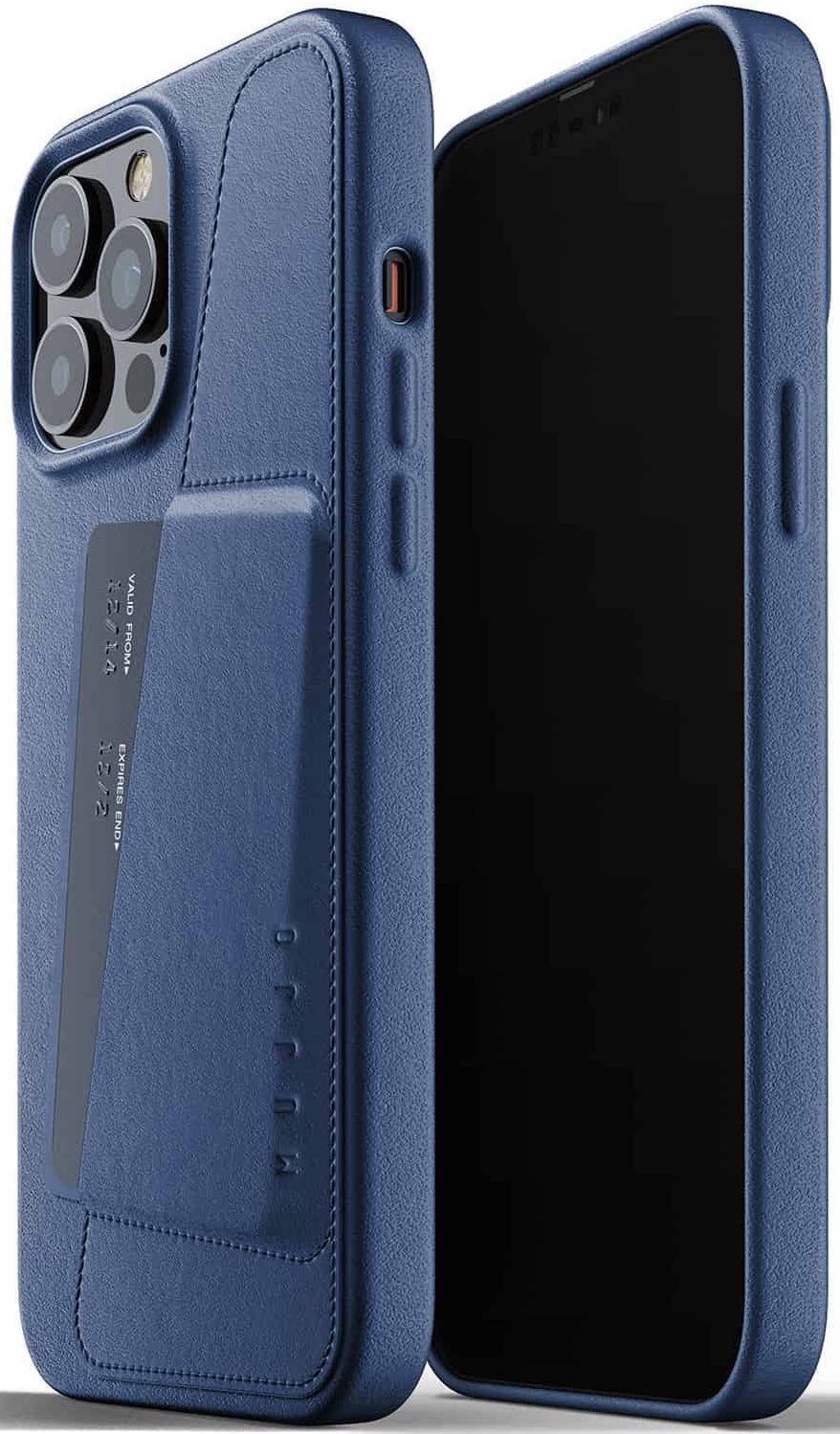 Mujjo Full Leather Wallet Monaco Blue Iphone 13 Pro Max