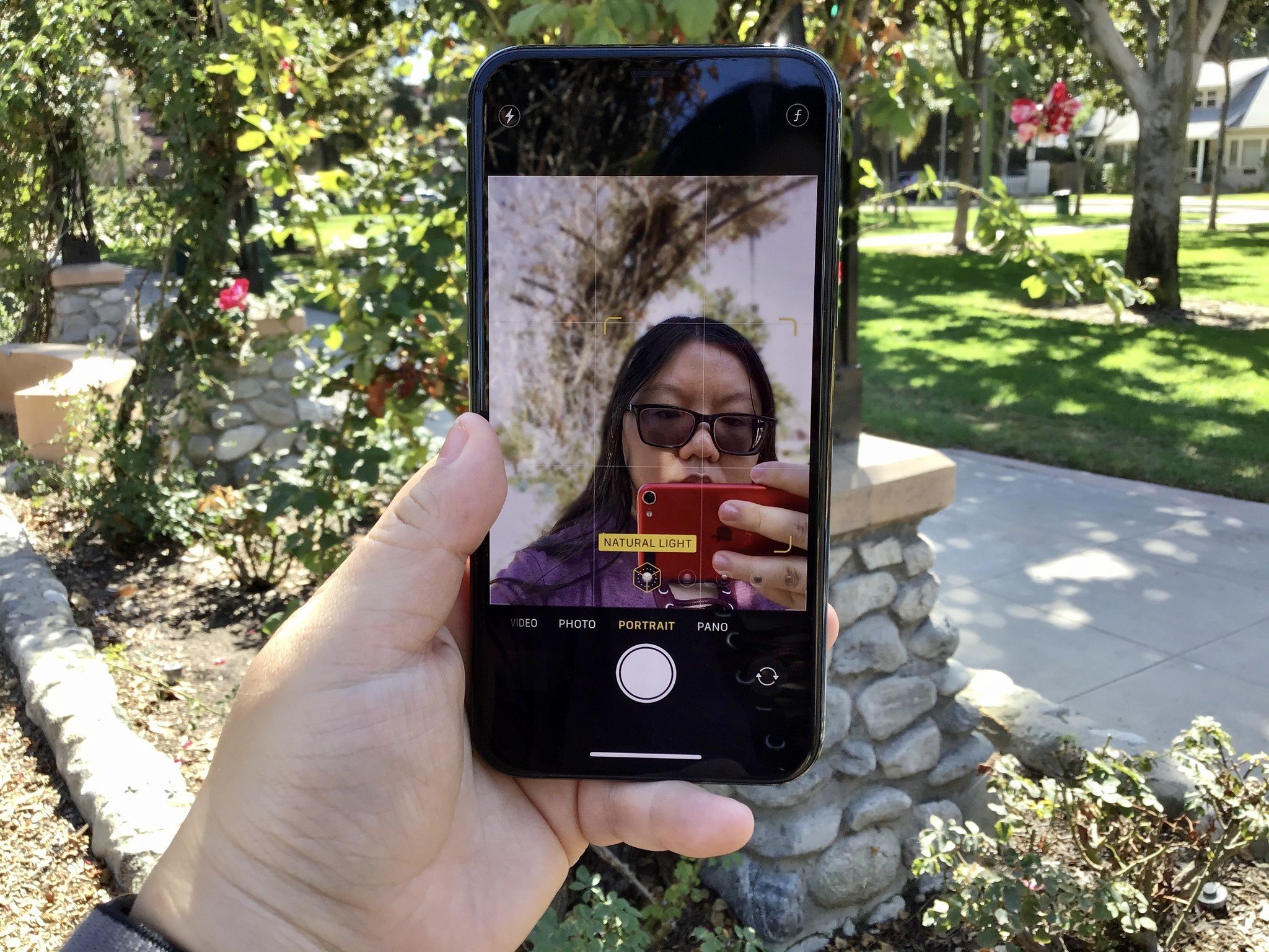 Christine takes a portrait selfie with iPhone 11 Pro