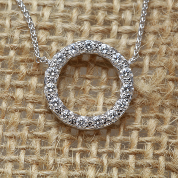 diamond halo necklace