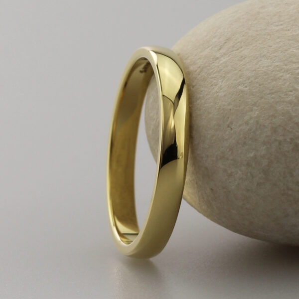 Eco Friendly D Shape 18ct Gold Wedding Ring