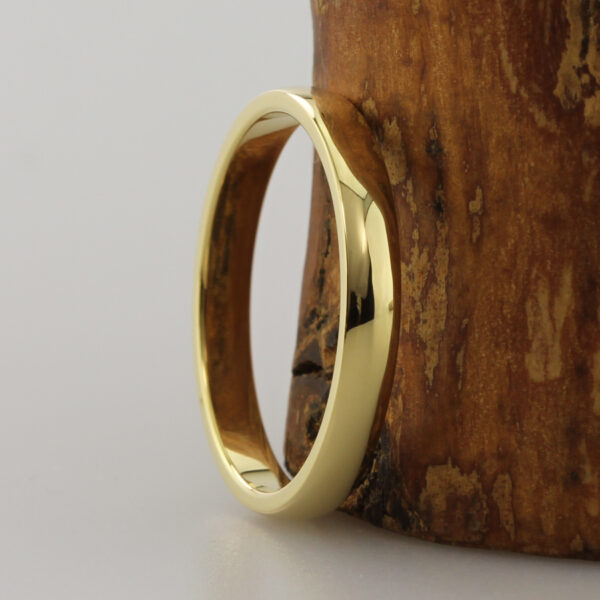 Hand Crafted D Shape 18ct Gold Wedding Ring