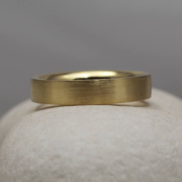 Recycled 18ct Gold Wedding Ring with a Matt Finish