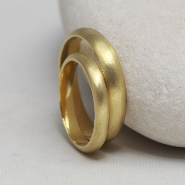 Recycled 18ct Gold Rings with a Rustic Finish