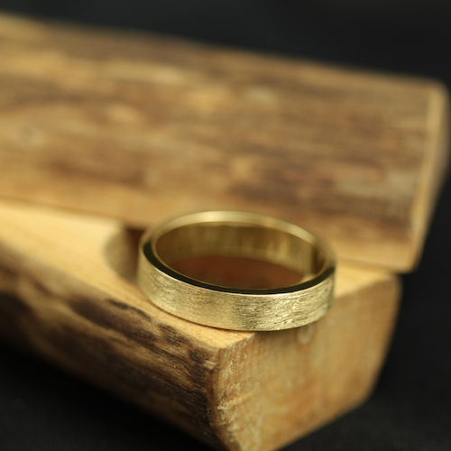 Natural Gold Ring with an Etched Finish