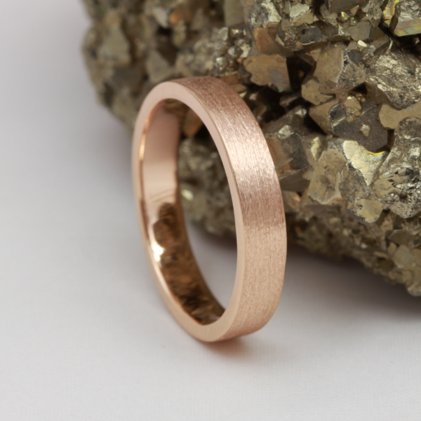 Ethical Rose Gold Ring with an Etched Finish