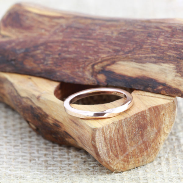 Handmade 18ct Rose Gold Twisted Wedding Ring