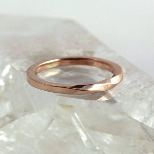 Ethical 18ct Rose Gold Twisted Wedding Ring