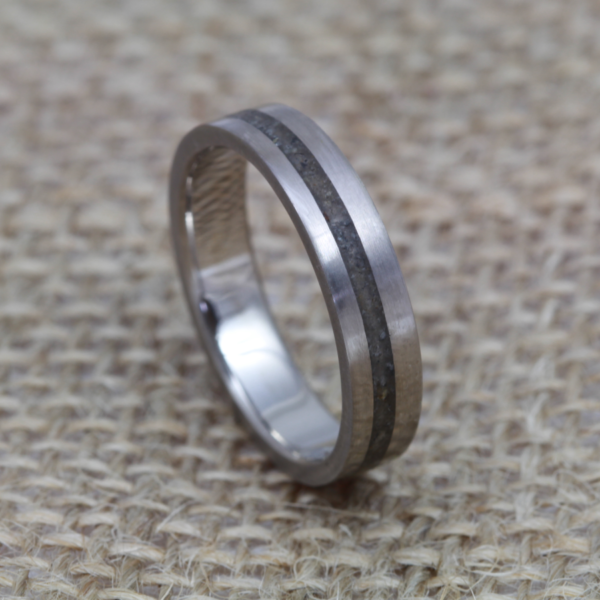 Ethical 18ct White Gold Granite Inlay Ring