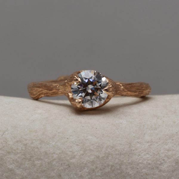 Bespoke 18ct Rose Gold Twig Engagement Ring