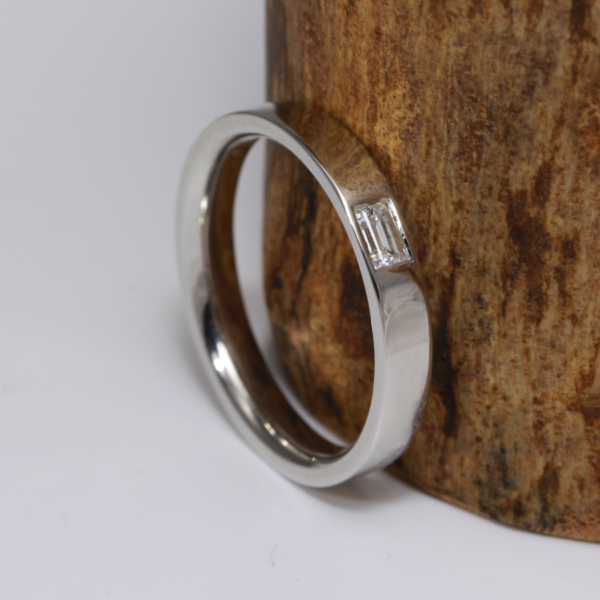 Handmade Baguette Diamond Engagement Ring