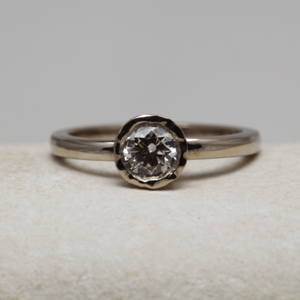 Eco Friendly White Gold Diamond Engagement Ring