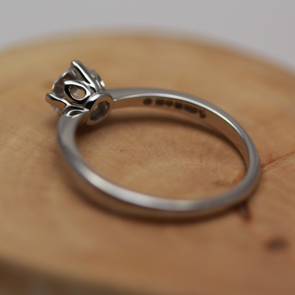 Hand Crafted Tulip Setting Solitaire Engagement Ring