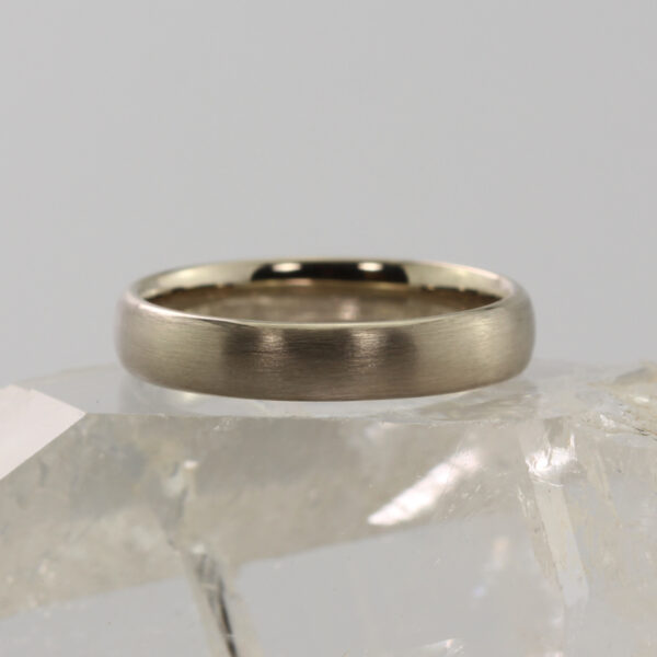 Unique White Gold Ring with a Matt Finish