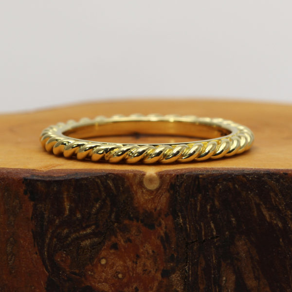 Ethical Hand Drawn 18ct Gold Rope Twist Wedding Ring