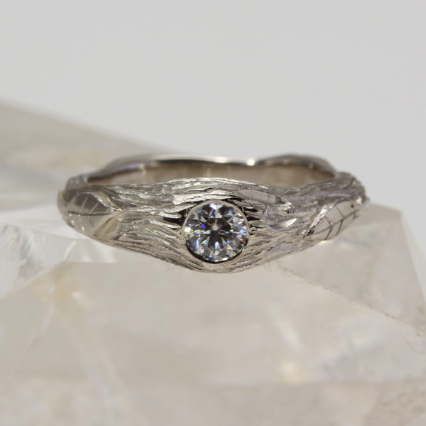 Eco Platinum Twig Engagement Ring