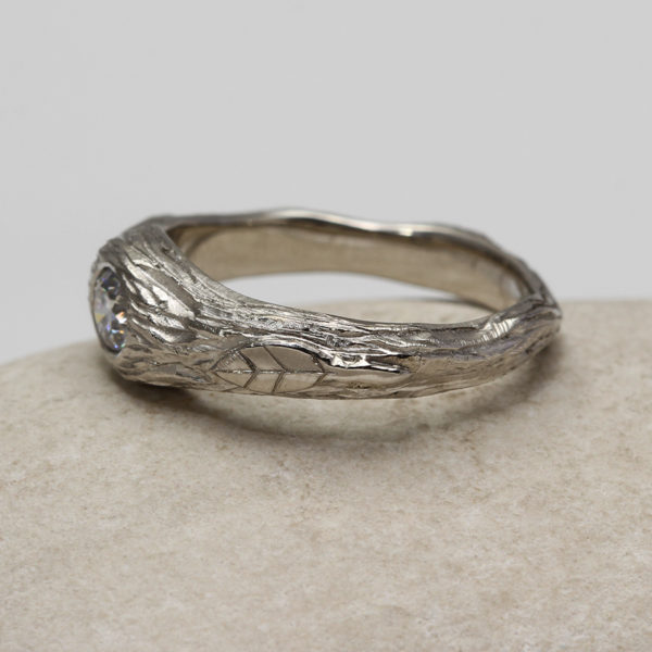 Eco Friendly Platinum Twig Engagement Ring