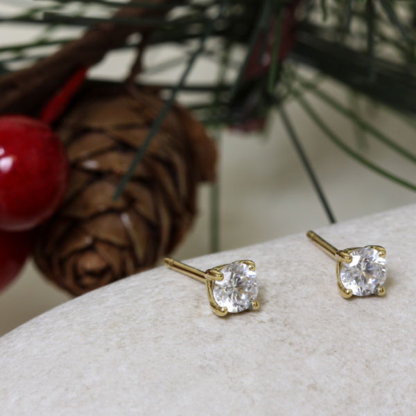 Ethical Solitaire Diamond or Moissanite Earrings
