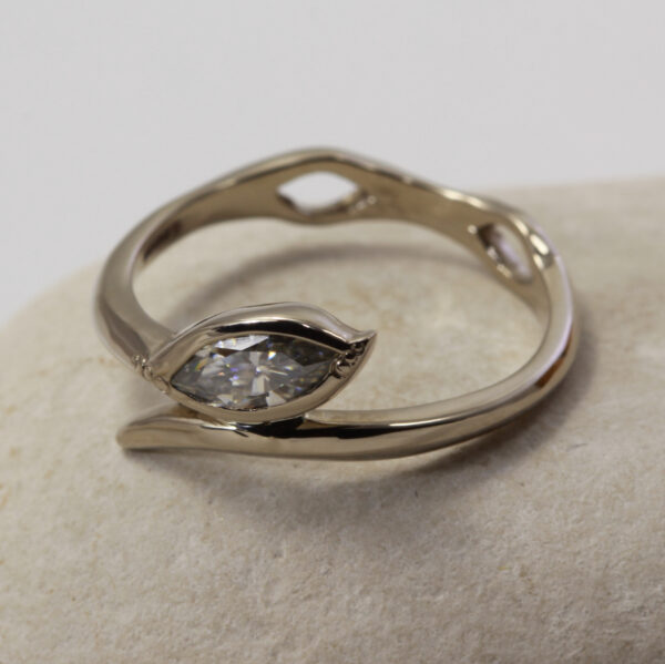Eco 18ct white gold marquise diamond engagement ring