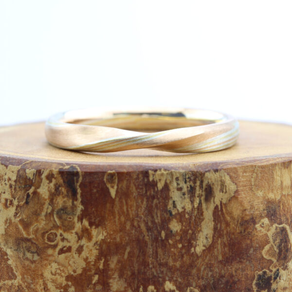 Handmade Mokume Gane Twist Wedding Ring