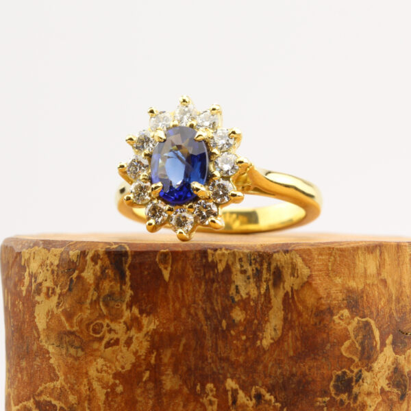 Classic Sapphire and Diamond Cluster Ring