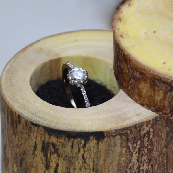 Handmade White Gold and Diamond Engagement Ring