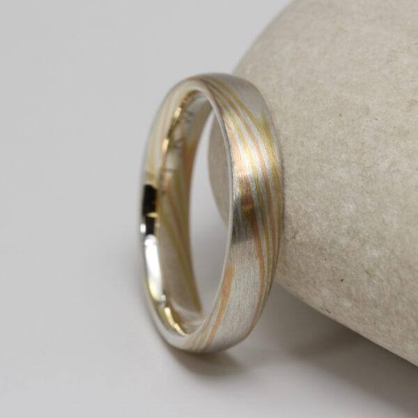 Bespoke Silver and Gold Mokume Gane Ring