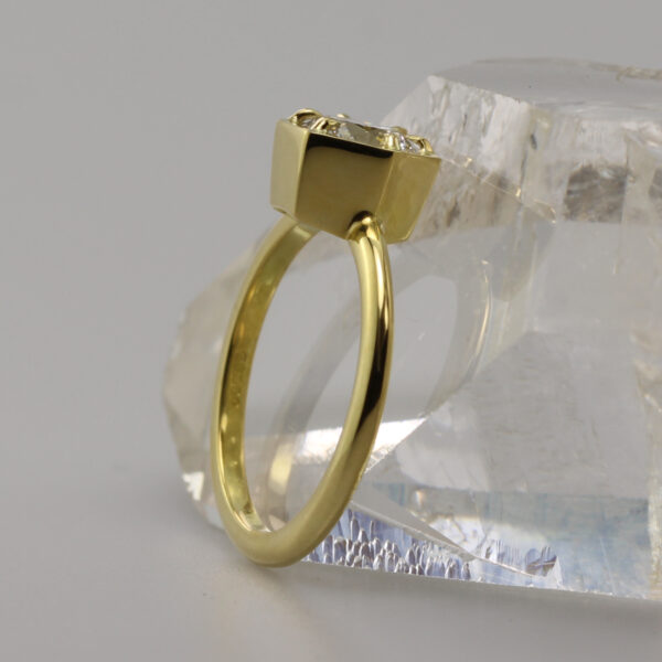 Recycled 18ct Gold Hexagon Diamond Ring