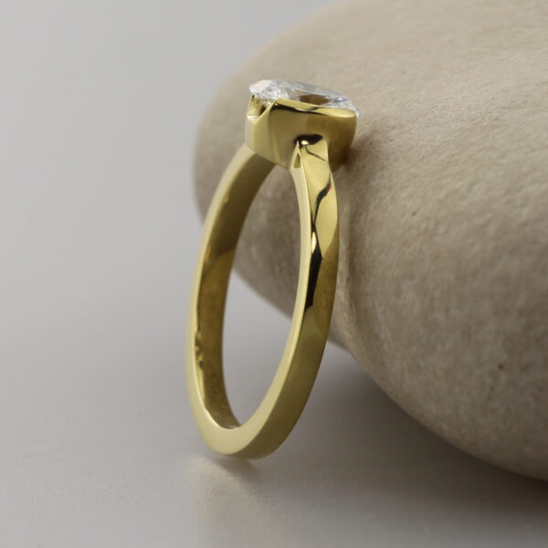 Bespoke 18ct Gold Oval Solitaire Engagement Ring