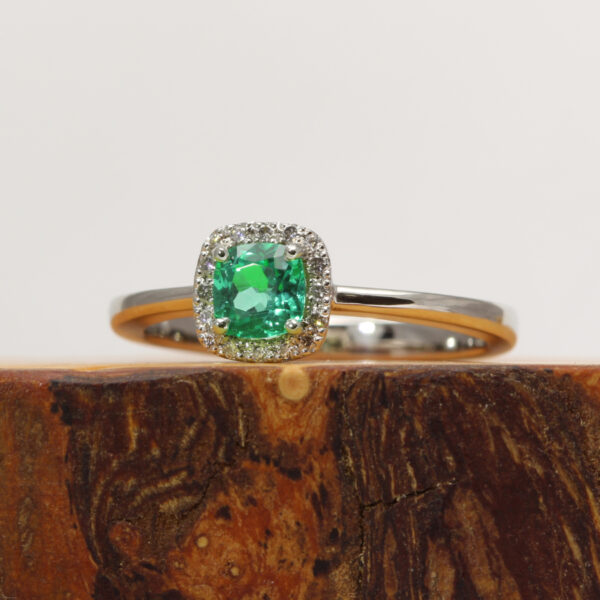 Eco Platinum Emerald Engagement Ring